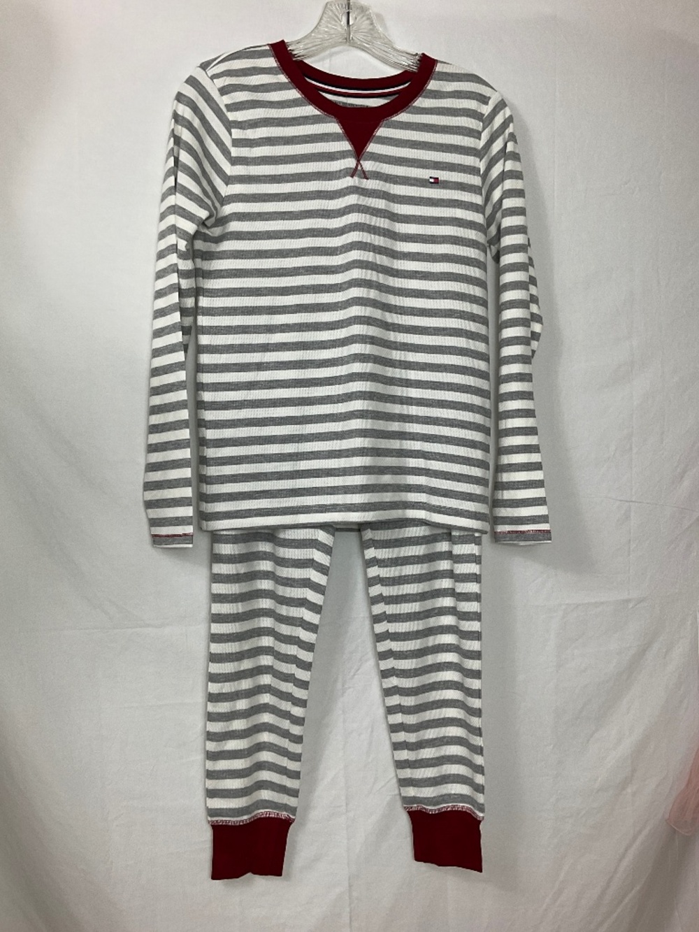 Tommy Hilfiger 2 Piece Pajamas PJs Set Black & White Striped Size XS